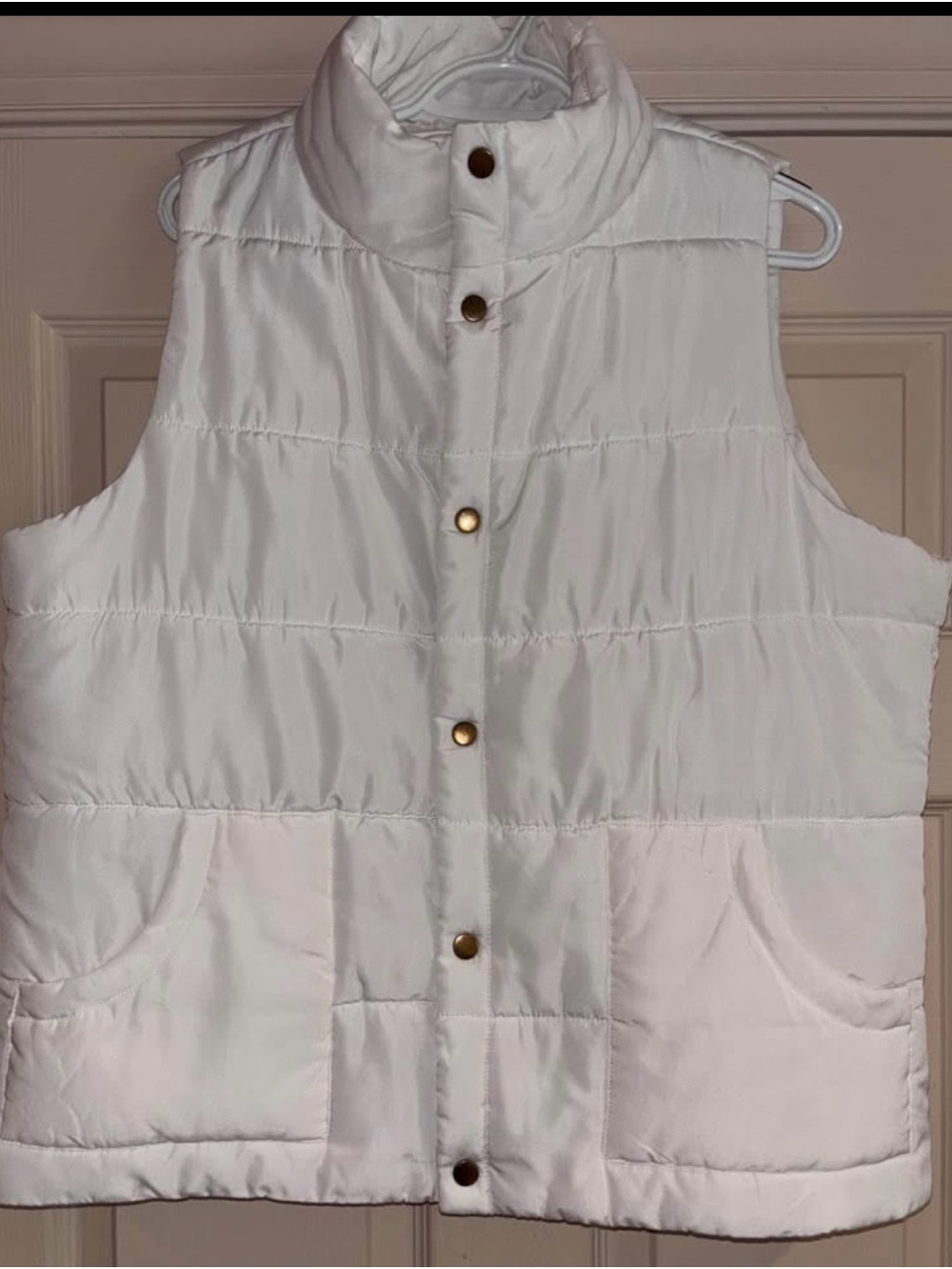 MudPie Ivory Quilted Puffer Vest Size-Large EUC